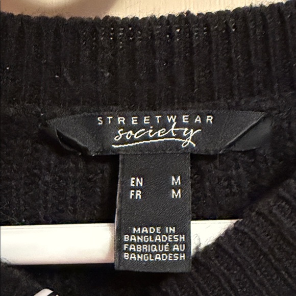 Streetwear Society Black Ribbed Knit Sweater - Picture 2 of 2